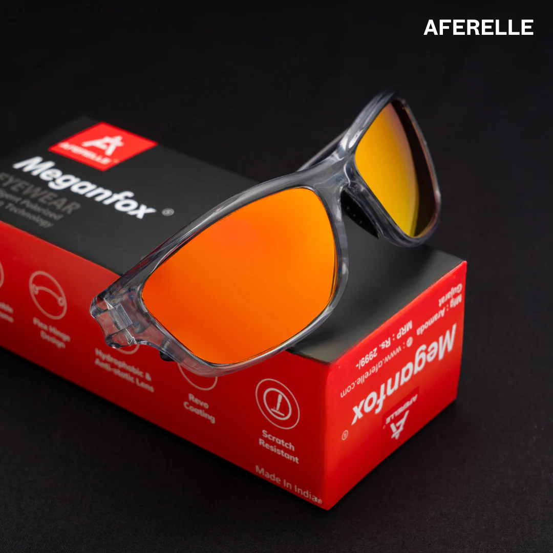 Aferelle Meganfox Wrap Around Glossy Grey Sunglasses UV400 Mirror Lens - Image 3