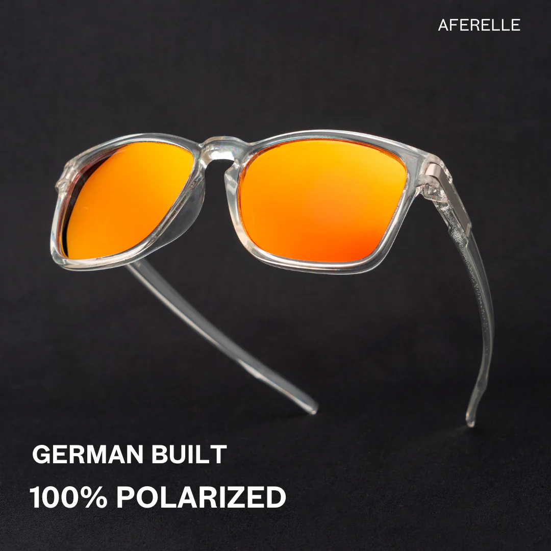 THE PRODUCER | Glossy Clear Orange Unisex UV400 HD Polarized Pro Sunglasses  For Biking Running Sports Adventure - Image 2