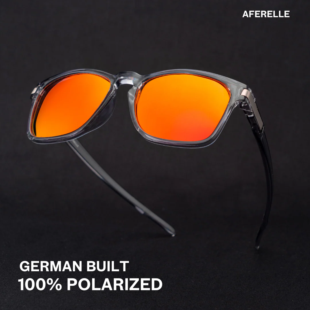 THE PRODUCER | Glossy Grey Orange  Unisex UV400 HD Polarized Pro Sunglasses  For Biking Running Sports Adventure - Image 2