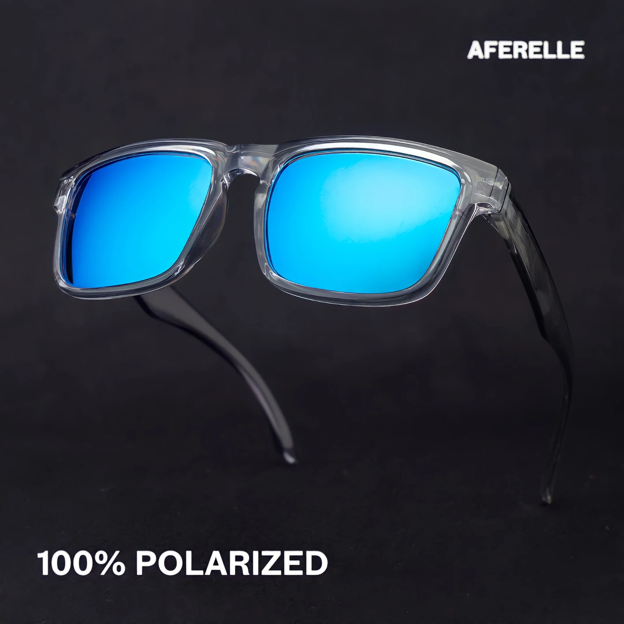 THE CHALLENGER Glossy Grey Blue UV400 Polarized Sunglasses - Image 2