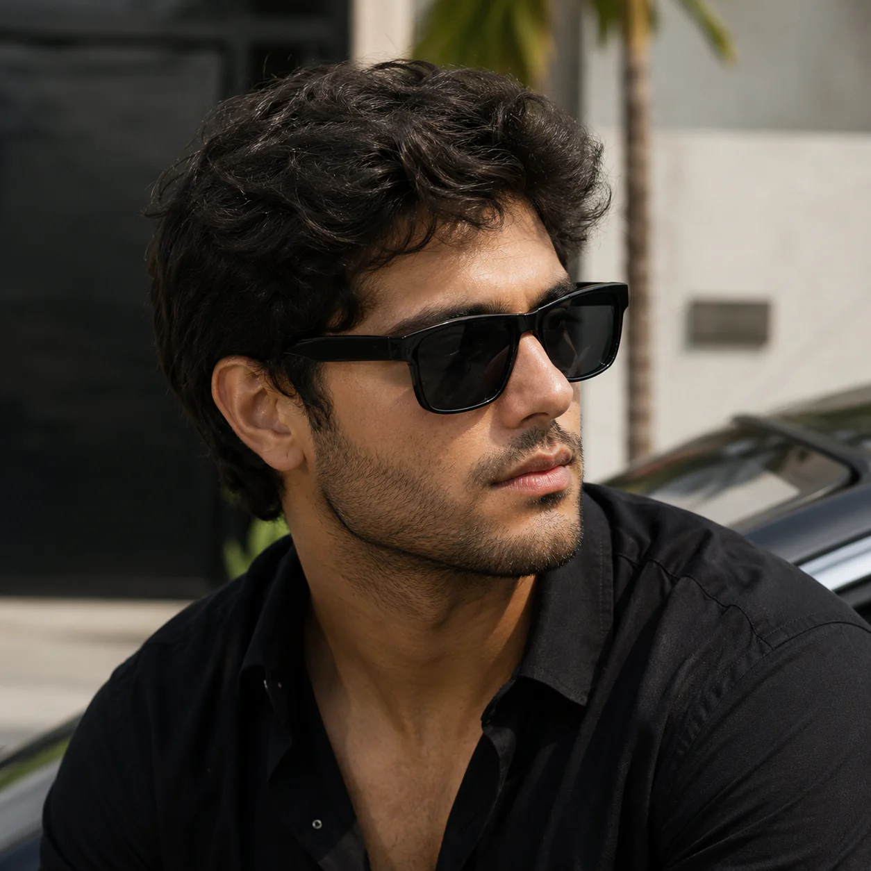 THE ECLIPSE Unisex UV400 HD Glossy Black Sunglasses - Image 2