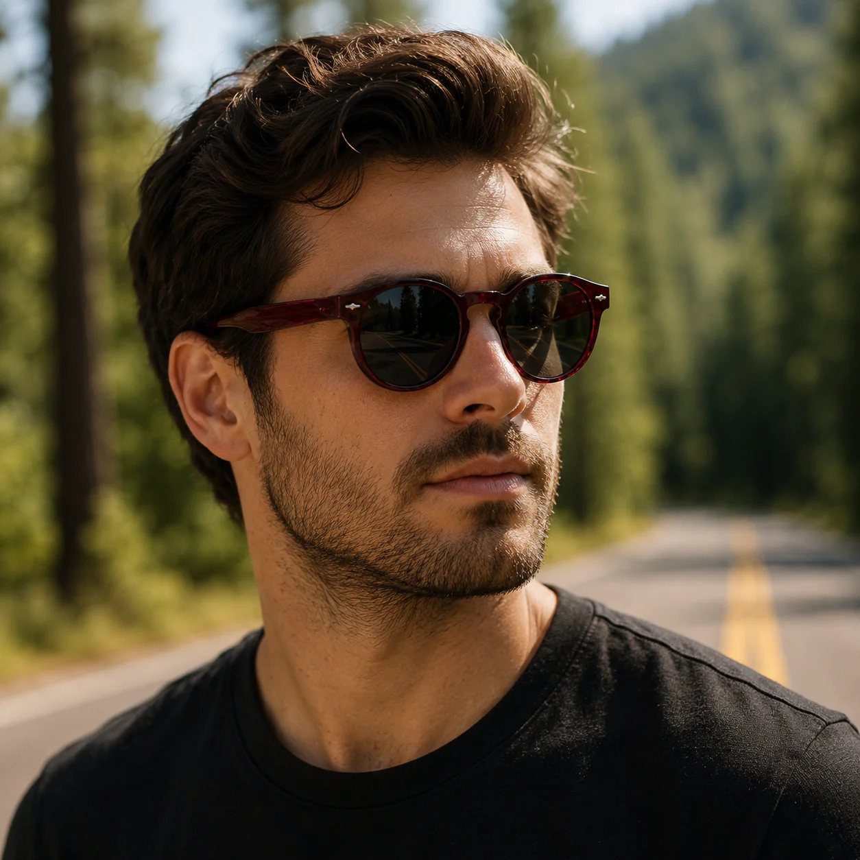 THE Orbit  Unisex UV400 HD Glossy Maroon Sunglasses - Image 3