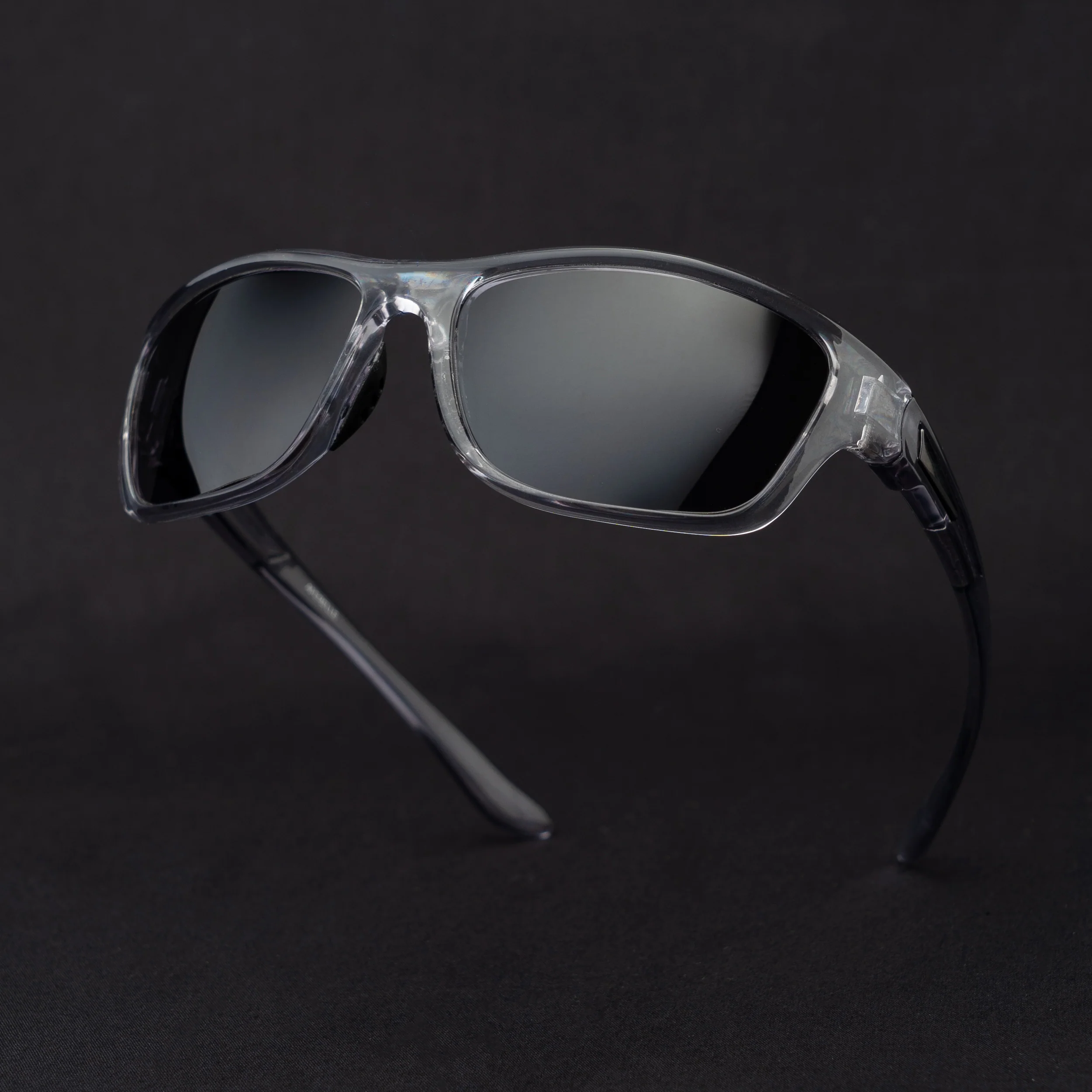 WRAP GLOSSY GREY BLACK Unisex UV400 HD Pro Sunglasses