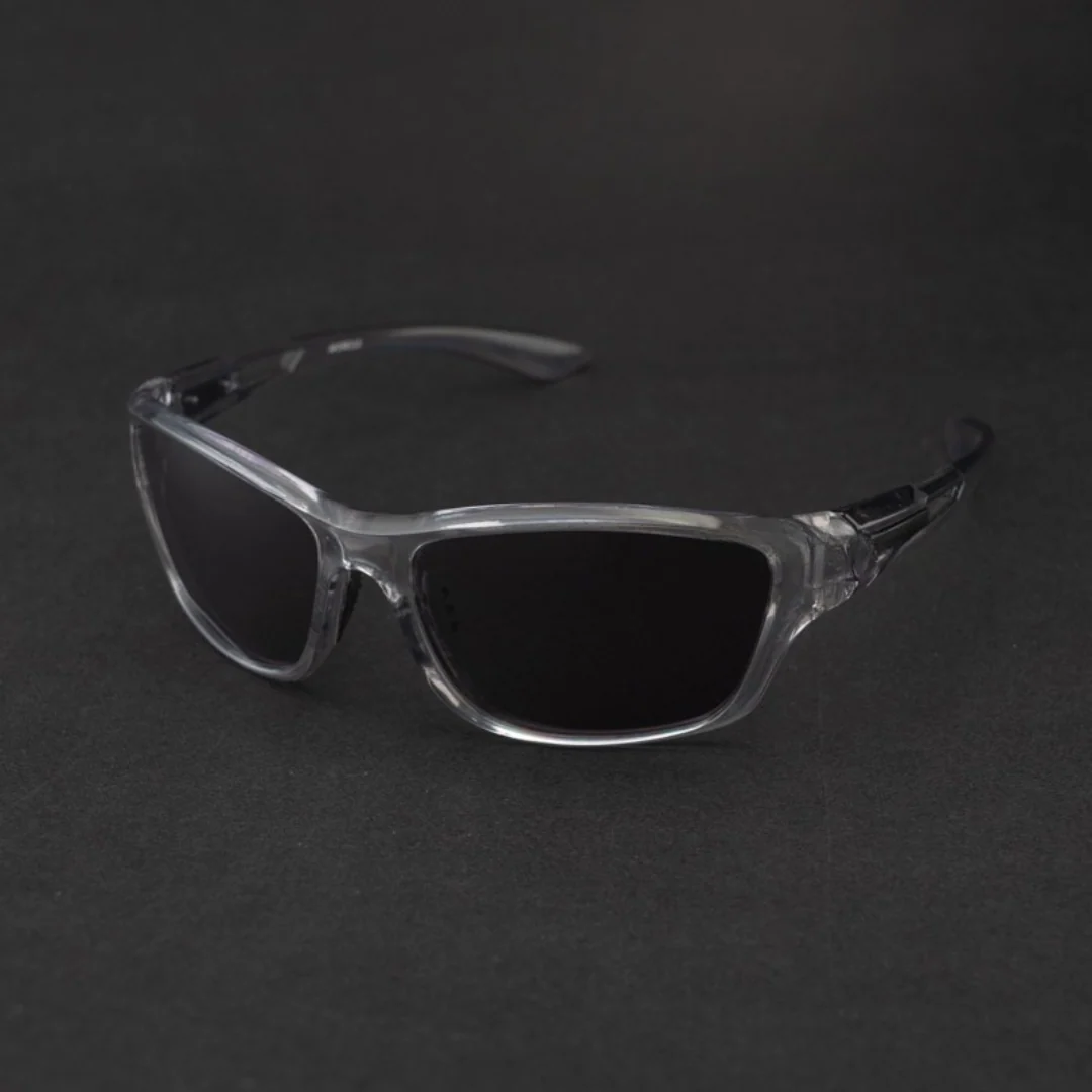 WRAP GLOSSY GREY BLACK Unisex UV400 HD Pro Sunglasses - Image 4