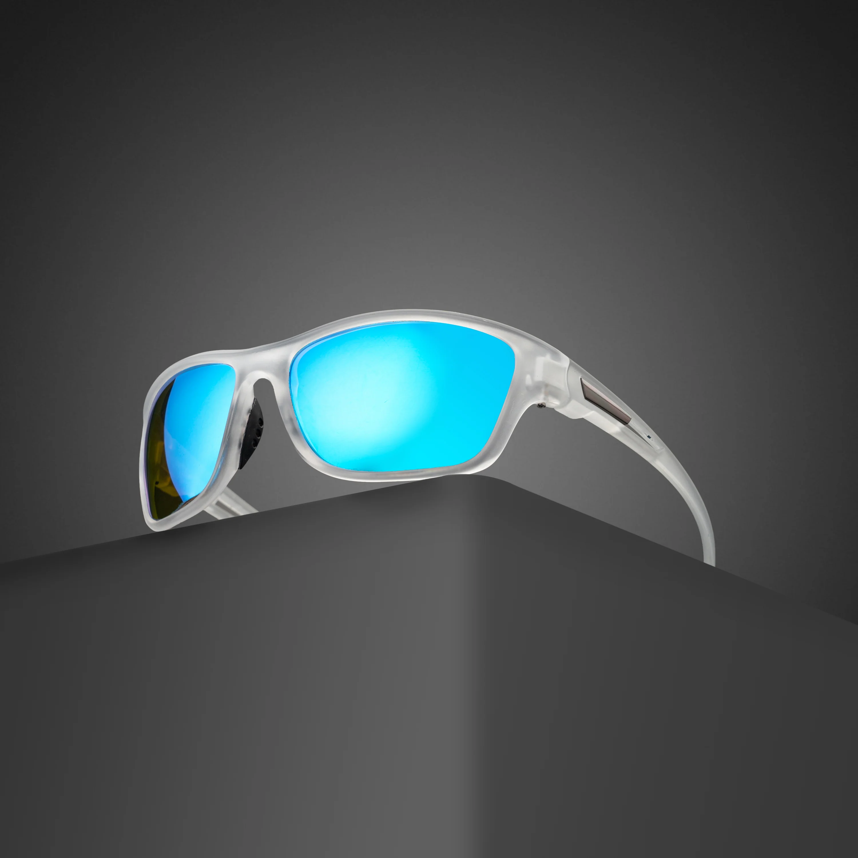 WRAP MATT CLEAR BLUE UV400 HD SUNGLASSES